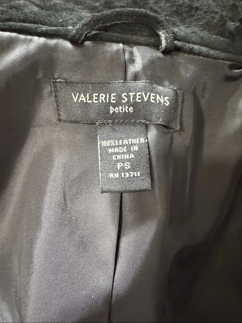 Vintage Valerie Stevens Black Suede Zip-Front Jacket 100% leather fitted classic
